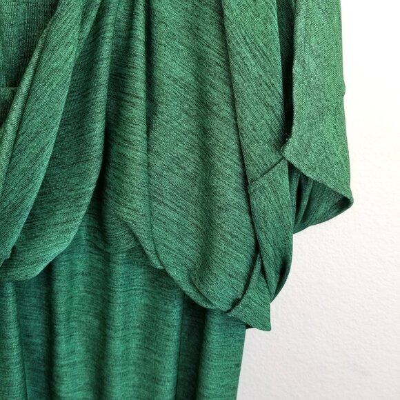 Drew Metallic Emerald Strapless Asymmetrical Dress Size M Elastic Bodice - Picture 11 of 11